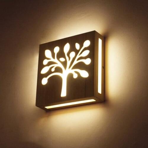 Wooden wall lights bedside wall lamp bedroom wall light sconce for kitchen restaurant modern wall lamp Nordic macaroon sconces