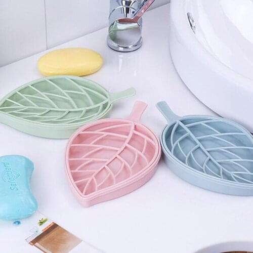 Hot sewll 100pcs/lot Leaves Shaped Bathroom Double-Deck Gridding Draining Soap Box