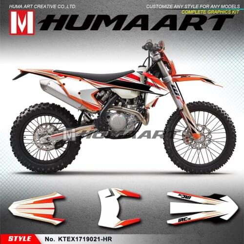 HUMAART Printed Self Adhesive Vinyl MX Sticker Kit for 125 150 250 300 350 450 500 EXC EXC-F XCW 2017 2018 2019