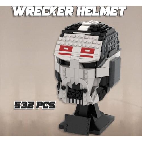 MOC Helmet Model Building Blocks Bricks Space Wars Wrecker Star Series Bad Batch Helmet Toys For Kid Educational Toys for Child