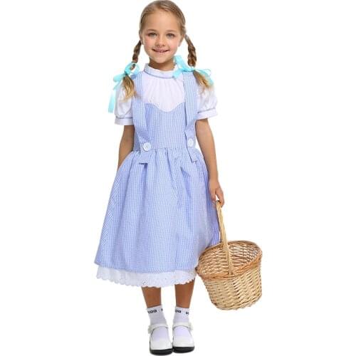 Halloween girl cosplay costume stage drama performance The Wizard of Oz girl Dorothy Gale blue dress DG girl costume, Dorothy Pr