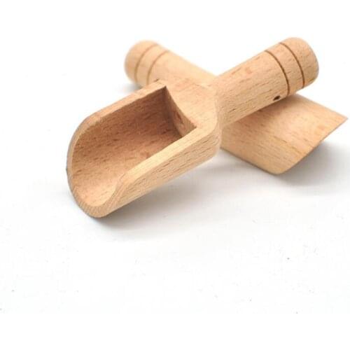 Mini Wooden Scoops Bath Salt Powder Spoon Bath Shower SPA Tool Candy Laundry Powder Spoon LX6574