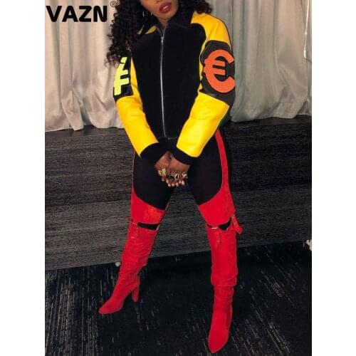 VAZN 2020 Winter New High-end Young Daily Casual Down Jacket Free Patchwork Fashion Full Sleeve Women Slim Regular Outwears