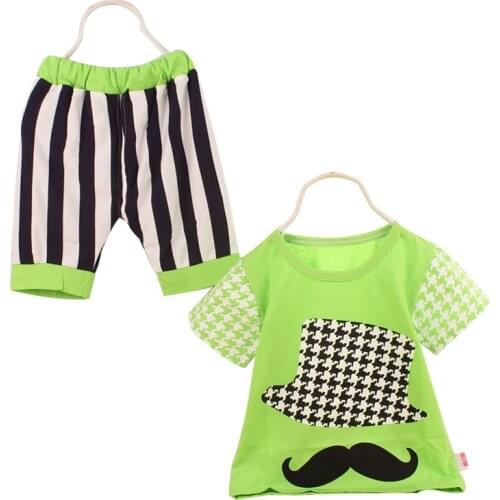 2016 summer new baby clothing Cotton Korean style baby girl clothing baby boy clothing set Short sleeve + shorts 2 pcs 0-3 year