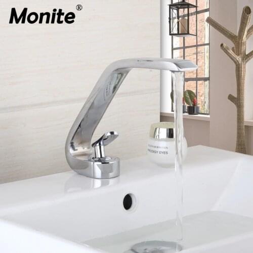 New Bathroom Sink Basin Faucet Deck Mount Bright Chrome Washing Basin Mixer Water taps Single Handle Bathroom Faucets