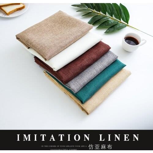 Solid Color Retro Linen Fabric for Furniture DIY Sewing Plain Upholstery Cloth Fabric per meter 50*150cm