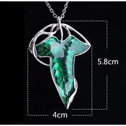 The Elf Green Leaves of Lorien Necklace Tolkien Broochss Pin Pendant Enamel Fashion Delicate Movie Jewelry Men Women Wholesale