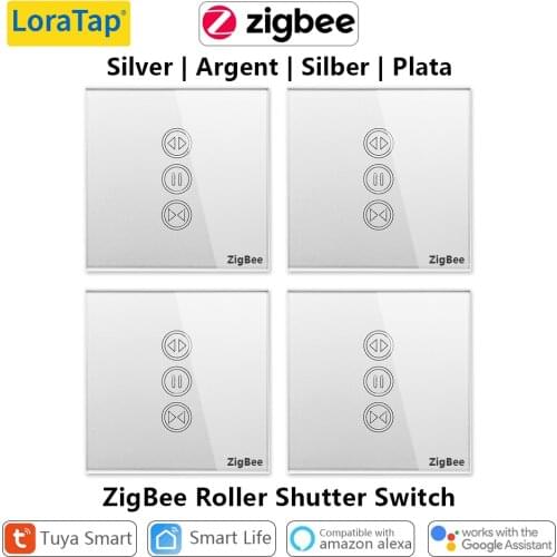Tuya Smart Life ZigBee 3.0 Sliver Curtain Blind Switch for Roller Shutter Electric motor Google Home Alexa Echo Voice Control