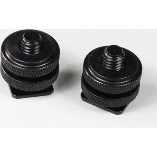 2x professional 3/8 inch Tripod Mount Screw to Flash Hot Shoe Adapter (pack of Two)