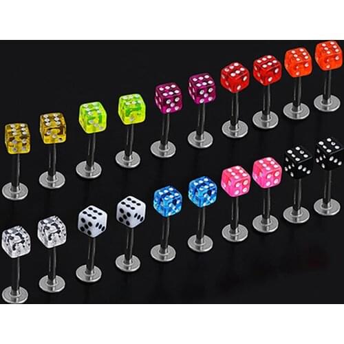 Dice Stud Earring Beautiful Mini Sturdy Dice Shaped Lip Studs for Dressing Room 80% Dropshipping