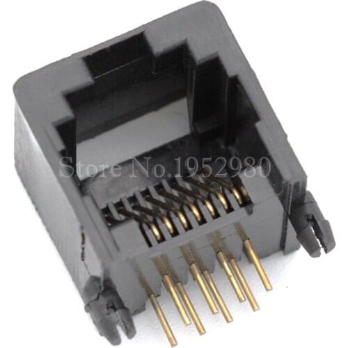 20PCS/LOT RJ45 Network Jack Socket 8P8C 55A H=11.5mm Plastic Ethernet Plug Black