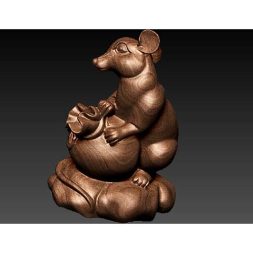 Cute Mouse-3d model relief for cnc or 3D printers in STL file