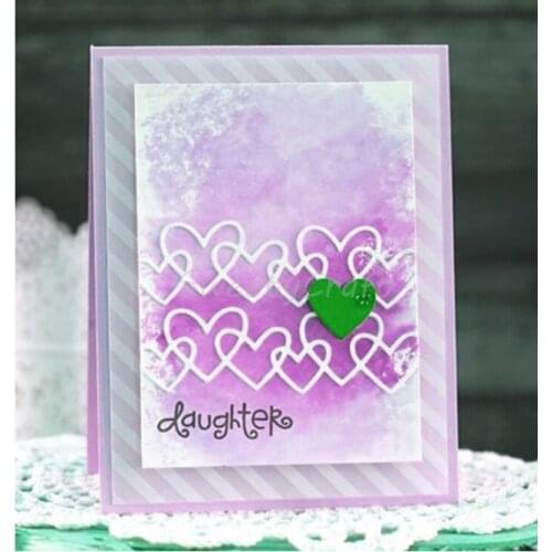 Linked Hearts Border Cut Dies For Card Making Metal Cutting Die DIY Craft Wedding Template Stencils Paper Photo Album Decoration