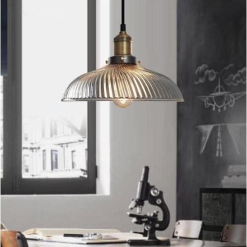 Glass American style Retro Pendant Light Bar Light Bedroom Dining Room Balcony Corridor Living Room Fashion Retro Lamp led Bulb