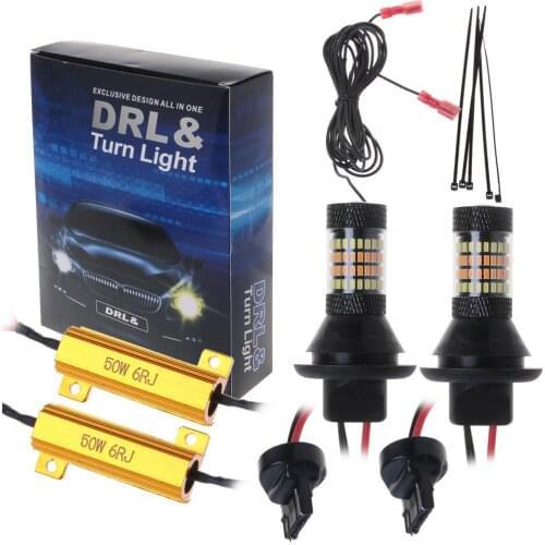 T20 7440 dual color switch tie-back LED DRL turn signal brake light kit