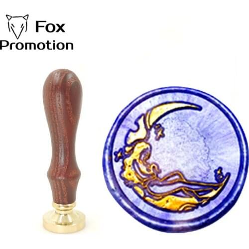 Moon Girl wizard Wax Stamp Exquisite Paint wood handle,Ancient Seal Retro Stamp,Personalized Stamp Wax Seal High Quality