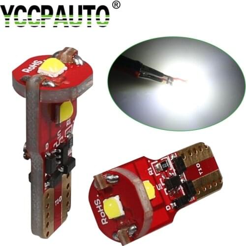 YCCPAUTO 2Pcs T10 LED Canbus Bulb 194 168 W5W LED Car Lights 3030 LED Auto Side Maker Light Dome Reading Lamp T10 Error Free