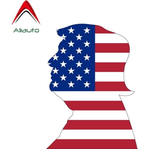 Aliauto Personality Creative Car Sticker American Trump Flag People Motorcycle Waterproof Sunscreen Anti-UV Decal,10cm*14cm