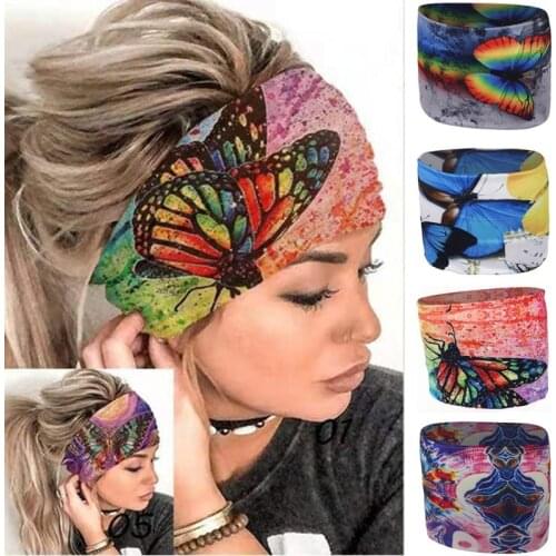 Women Girl Summer Boho Hair Bands Print Headband Bohemian Cross Turban Bandage Bandanas Hair Accessories Headwrap Headwear HOT