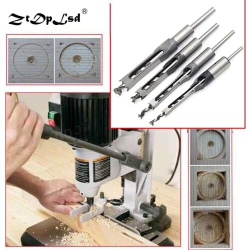 ZtDpLsd 1Pc High Hardness HSS Metric Mortising Chisel Square Hole Drill Bit Cutter Tool Twist Mortiser Auger Extended Saw Tenon
