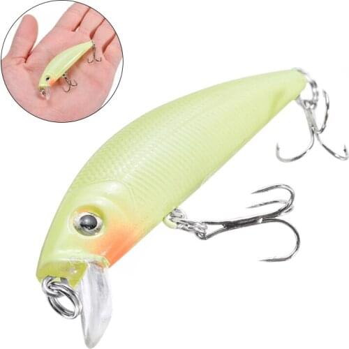1Pcs 3D Luminous Night Plastic Minnow Fishing Lure Artificial Bait Crankbait Hook Fishing Tackle 7.6cm 8.3g Fishing Bait Hooks