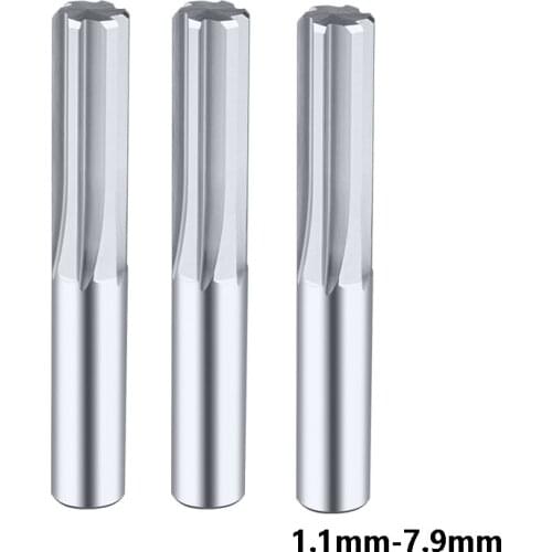 1pcs Straight Slot Reamer H7 Tungsten Steel Carbide Machine Reamers HRC55 1.1 1.5 2 2.5 3 3.5 4 - 7.9mm High Quality