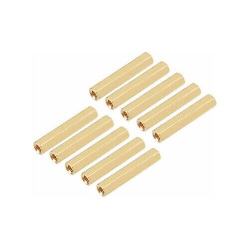 10pcs Brass Straight PCB Pillar Female Thread Hex Standoff Spacer M3x5x25mm