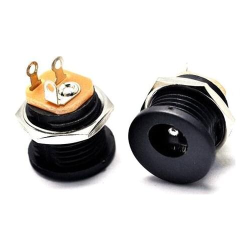 100PCS DC-022 5.5*2.1mm DC Power Socket Connector DC022 Panel Mounting Jack with Nut