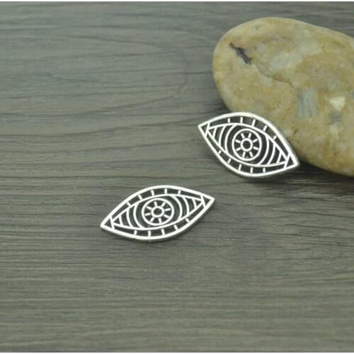 15 pcs Antique tibetan Silver eye Charms metal Pendants for Jewelry Making DIY Handmade Craft 32*17mm 42105B