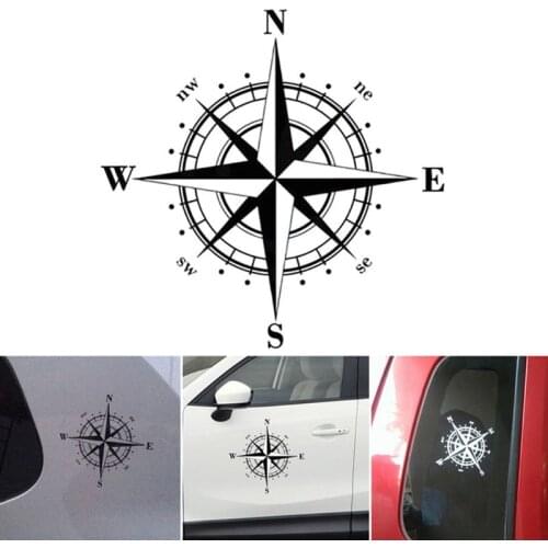 15cm*15cm Art Design Vinyl NSWE Compass Car Stickers Decals Black/White