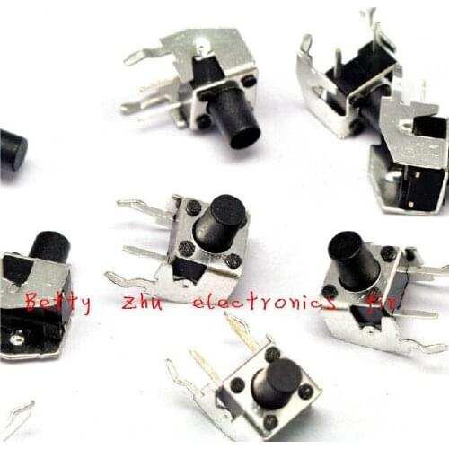 200PCS/LOT 6 * 6 * 8MM touch switch with stand 2 feet horizontal button switch