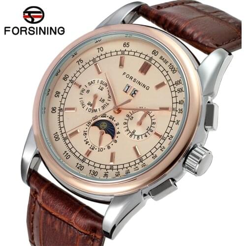 FSG319M3T2 New arrival Automatic men dress wrist watch with moon phase whole sale promotion price free shipping with gift box