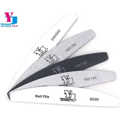 5Pcs/lot Moon Mix Nail File 80/100/150/180/240 Sanding Accessories Care Limes Ongle Emery Board Buffing Polish Nail Files Tools