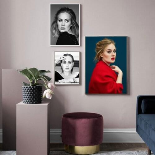 Adele Poster Music Singer Star Canvas Painting Posters and Prints Wall Art Pictures for Bedroom Decor Frameless