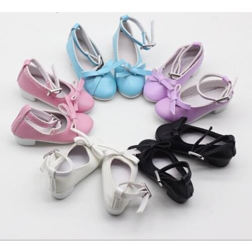 Adollya BJD Doll Accessories 7.8cm Mini Shoes Princess Leather Shoes for Dolls High Heels Bow Shoes Suitable for 1/3 doll