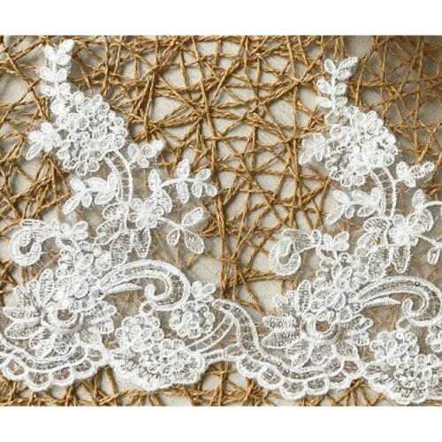 Car Lace Wedding Accessories Beige DIY Dress Childrens Dress Luxury Sequin Lace