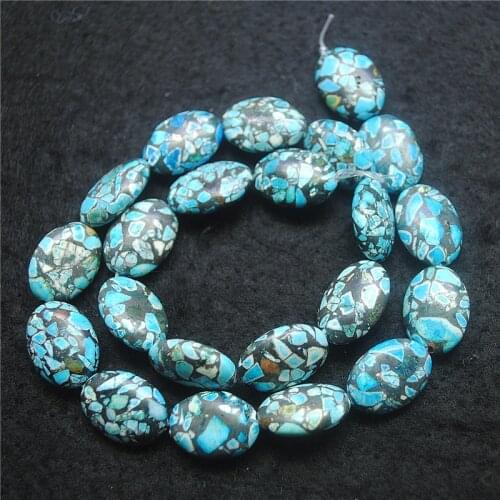 22PCS Nature Blue Turquoise String Natural Semi Precious Stone DIY Beads Accessories Size 13X18MM Beads Accessories Free Shippin