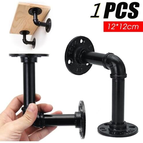 Black Iron Industrial Shelf Bracket Holder Pipe Bracket L Vintage Retro Wall Floating Shelf Rack Storage Holders Racks For Home