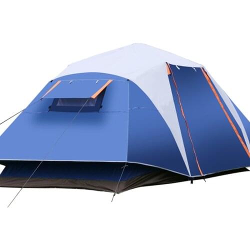Double layers automatic Outdoor camping wild big tent 3-4-5-8persons 2rooms travel family tent 410 *210 *155 cm anti big rain