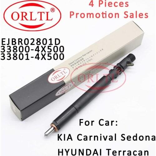 4 Pieces Common Rail Injector EJBR02801D Diesel Nozzle EJBR0 2801D Auto Fuel Sprayer EJB R02801D For KIA / Hyundai Terracan