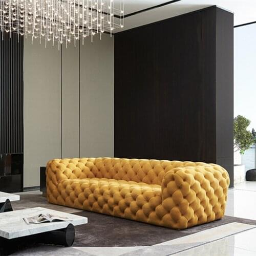 Italy Modern Minimalism Luxury Tufted Sofa Sets Living Room Furniture