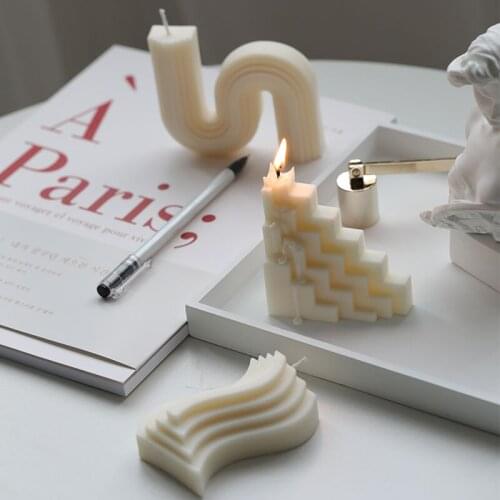 Geometric Letter Silicone Mold DIY Irrgular Aromatherapy Ladder Candle Scented Plaster Epoxy Base Handmade Resin Moulds Supplies