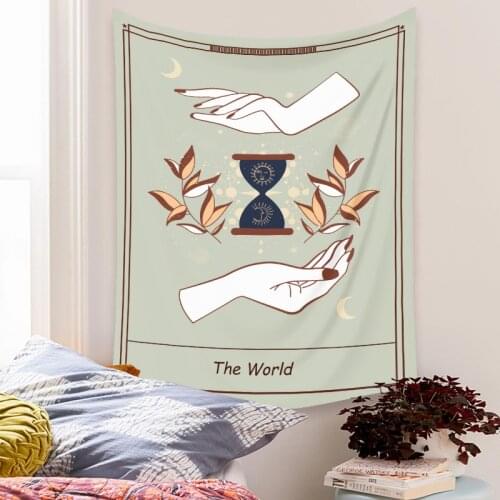 Divination Printed Tapestry Wall Hanging Nordic Home Living Room Bedroom Fabric Hanging Painting Background Decoration 95X73cm
