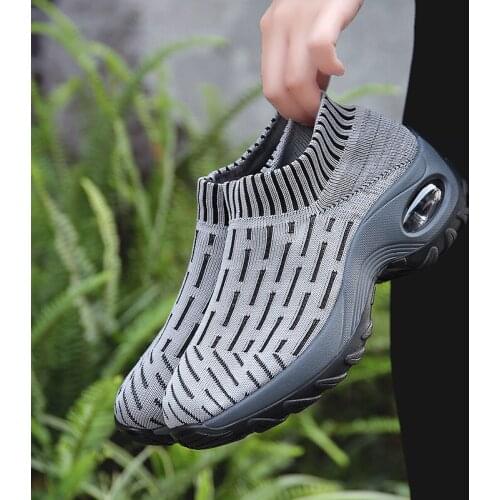 Womens Vulcanize Shoes Socks Sneakers Air Cushion Casual Shoes Elasticity Unisex Heightening Loafers Breathable Walking Shoes