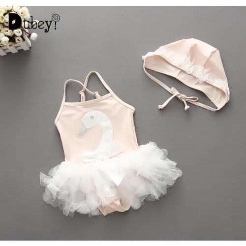 Toddler Girl Bathing Suit Two Piece Suspender Backless Swim Swan Ballet Cute Swimsuit Two Piece Outfits for Kids Girls