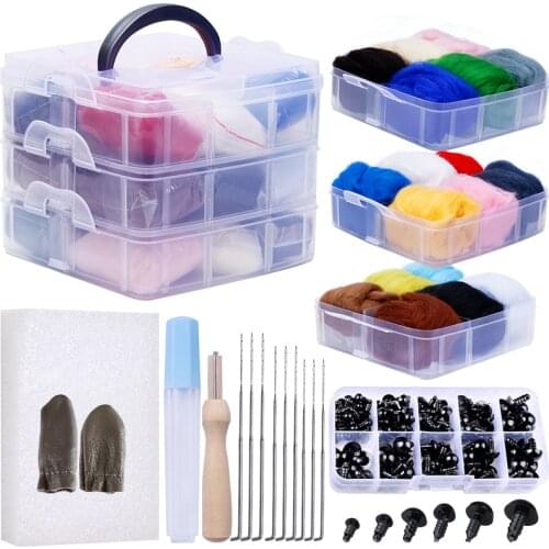 LMDZ Wool Felt Needle Felting Needle Set Roving Wool Felt Fabric Kit Toys Making DIY Handmade Felting Wool Crafts
