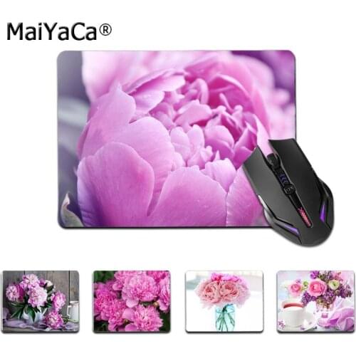 Maiyaca Top Quality Pink Purple Peony On the Vase Unique Desktop Pad Game Mousepad Top Selling Wholesale Gaming Pad mouse