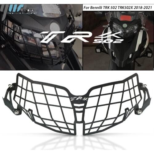 New Motorcycle Accessories For Benelli TRK 502 TRK502X TRK502 X 2018-2021 Headlight Headlamp Grille Shield Guard Cover Protector