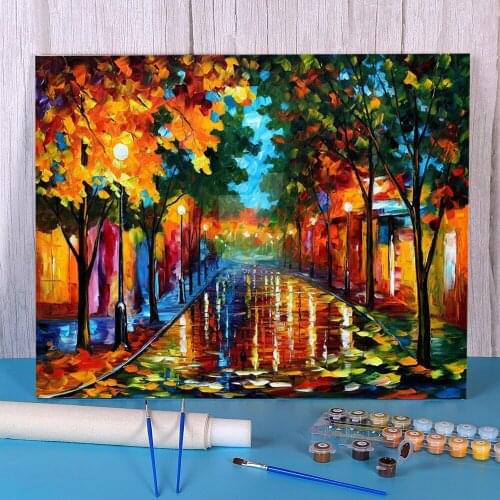 Fallen Leaves Painting By Numbers Set Acrylic Paints 40*50 Paiting By Numbers Home Decoration Adults Wholesale Handiwork