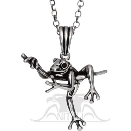 Sterling Silver Mischievous Frog Pendant for Men Necklace Gifts for Men Made in Turkey Gifts for Boyfriend